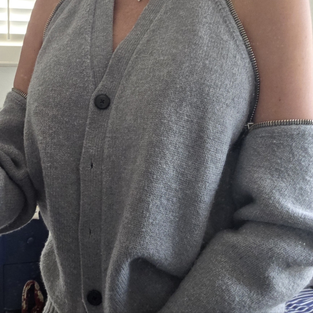 ALEXANDER WANG V Neck Cardigan w/Splitable Zip shoulder M $695 RETAIL NWT - Picture 5 of 17